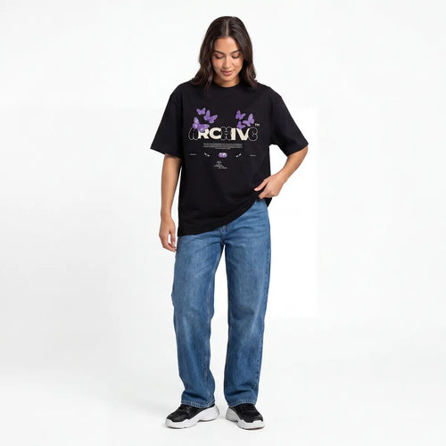 Butterfly Printed Oversized T-Shirts