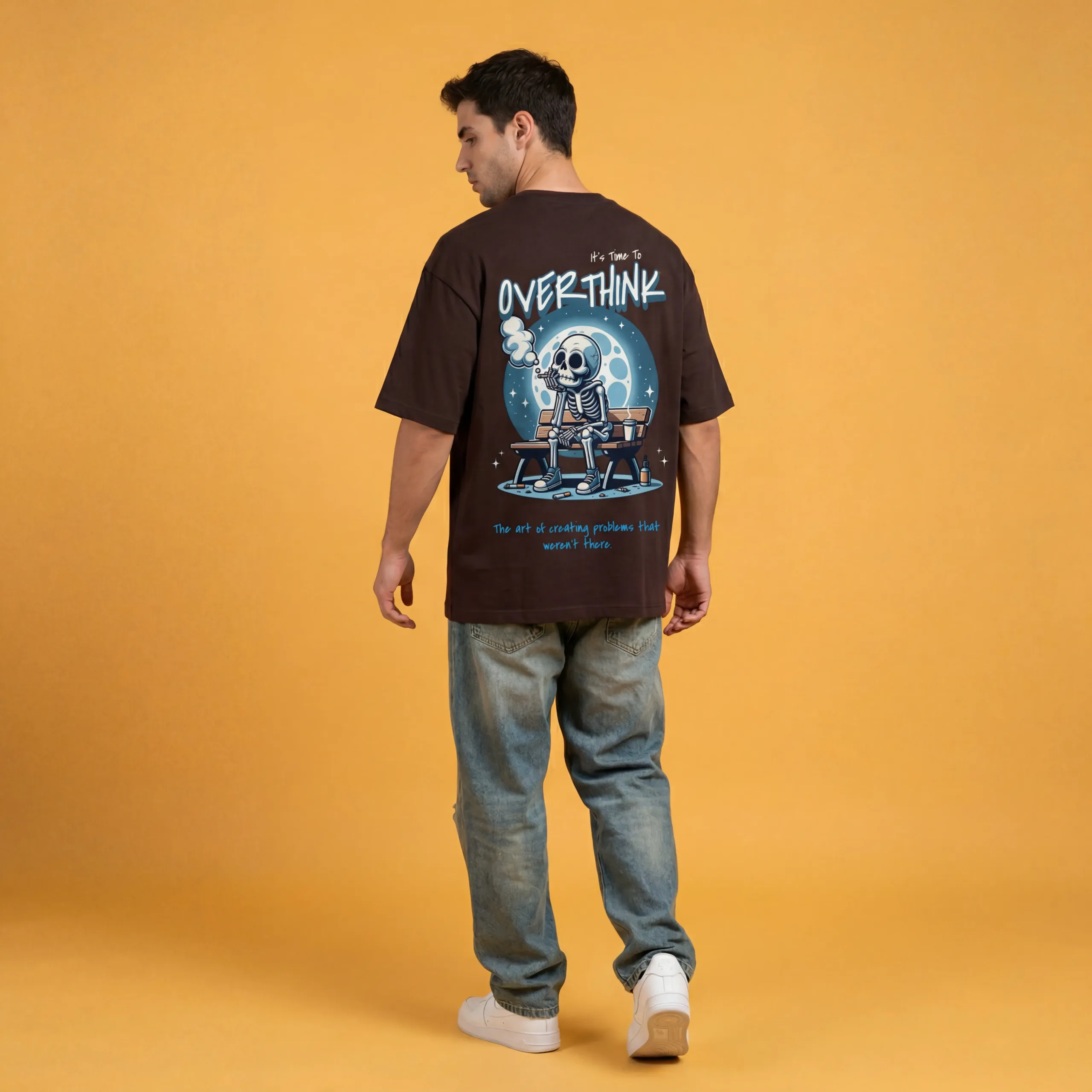 It’s Time To Overthinking – AI Image board (1) Unisex Oversized Overthinking Graphic T-Shirt | SoloShades